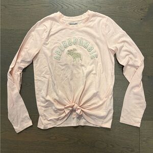 Abercrombie pink girls long sleeve top sz 9/10 GUC